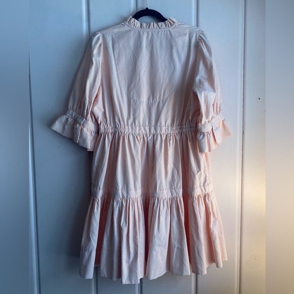 Gretchen Scott Designs Peach and Pink Striped dress szM - Picture 3 of 4